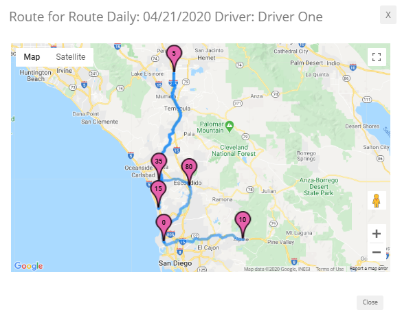 Route Map Unorganized