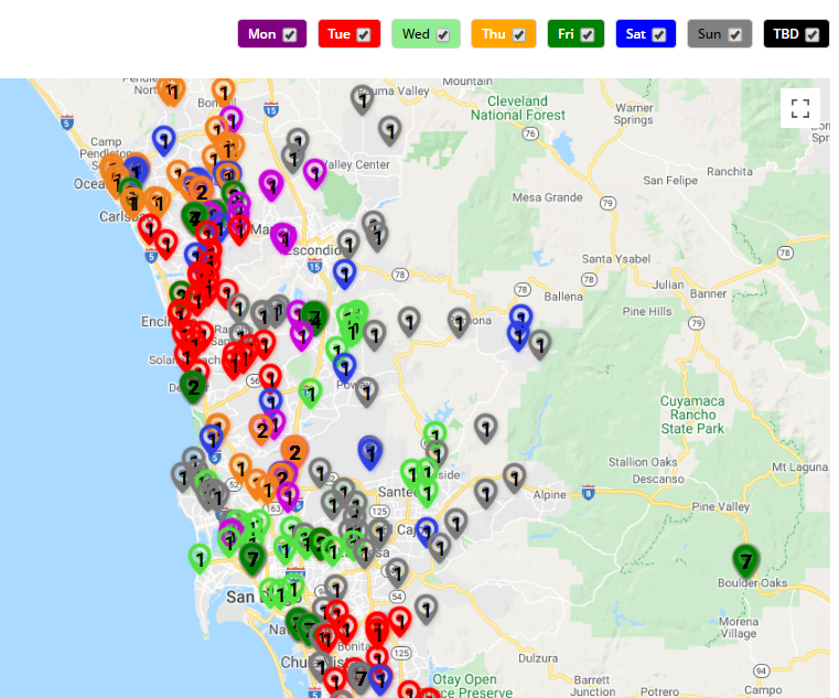 Route Service Map All SD